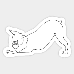 One line Boston Terrier Downward Dog Sticker